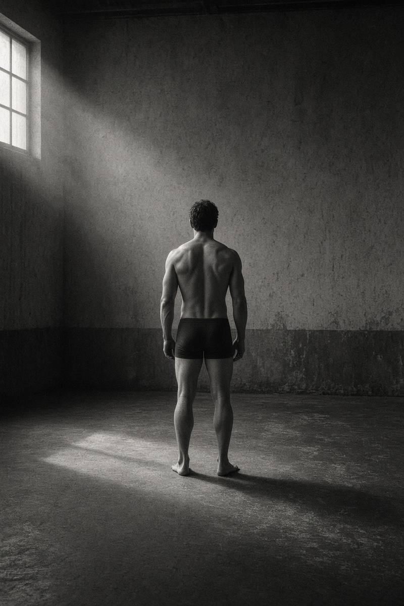 Physique, full figure in studio